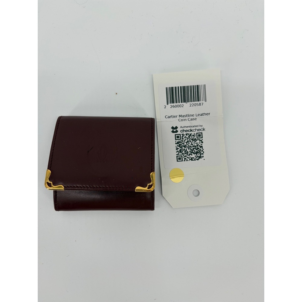 Cartier Vintage Mastline Burgundy Leather Wallet
